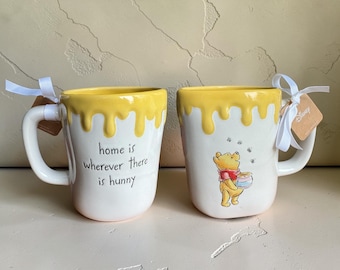 Rae Dunn Disney Winnie Pooh & Friends Mug | Home Is Wherever There Is Hunny | Storybook Bear Mug