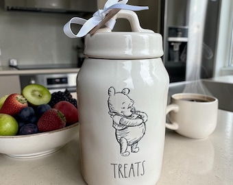 Hand painted Disney Winnie the Pooh Treat Jar with Lids – Kitchen Storage Set