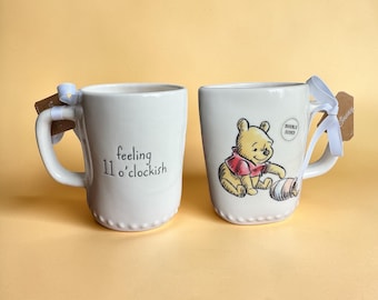 Rae Dunn Disney Winnie Pooh & Friends Mug | Feeling 11 o’clockish | Storybook Bear Mug
