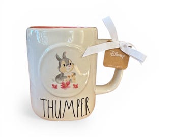 Rae Dunn Disney Thumper Bambi bunny Coffee Mug | White Ceramic Cup with Character Art
