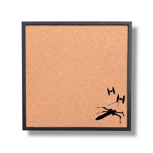 Disney Pin Collection Display Board – Starfighter Space Battle Silhouette Framed Cork Pin Board | FREE SHIPPING