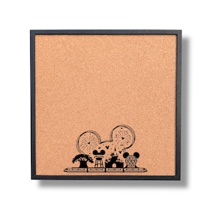 Disney Pin Collection Display Board – Theme Park Icons Framed Cork Pin Board | FREE SHIPPING