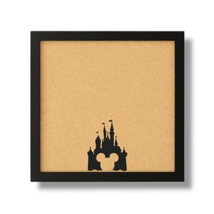 Main Street Castle Cork Pin Board with Frame, Park Hopper Trading Pin Display, Fantasyland Mouse Ears Castle Design, Pin Collector #2 Frame