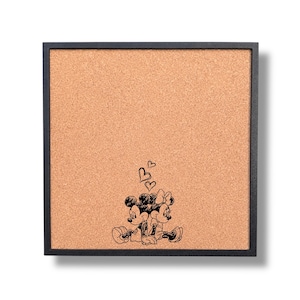 Tablero de exhibición de colección de pins de Disney: tablero de corcho enmarcado con siluetas de Mickey y Minnie Love / ENVÍO GRATIS