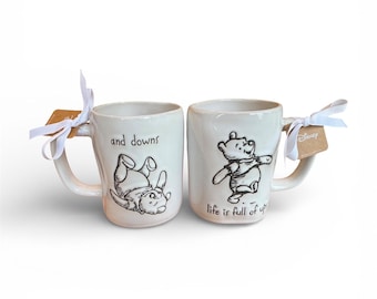 Rae Dunn Disney Winnie the Pooh Coffee Mug Set | “Life Is Full of Ups and Downs”