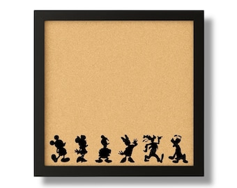 Mouse & Friends Pin Board with Frame, Collector Trading Pin Display, Main Street Silhouette, Park Hopper Wall Decor for Pin Fans #27 Frame