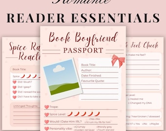 Spicy Romance Lesebuch | Smut Tracker & Buchfreund Pass | Druckbares PDF