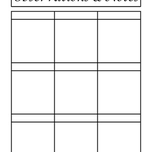 Printable Observational Notes Templateinstant - Etsy