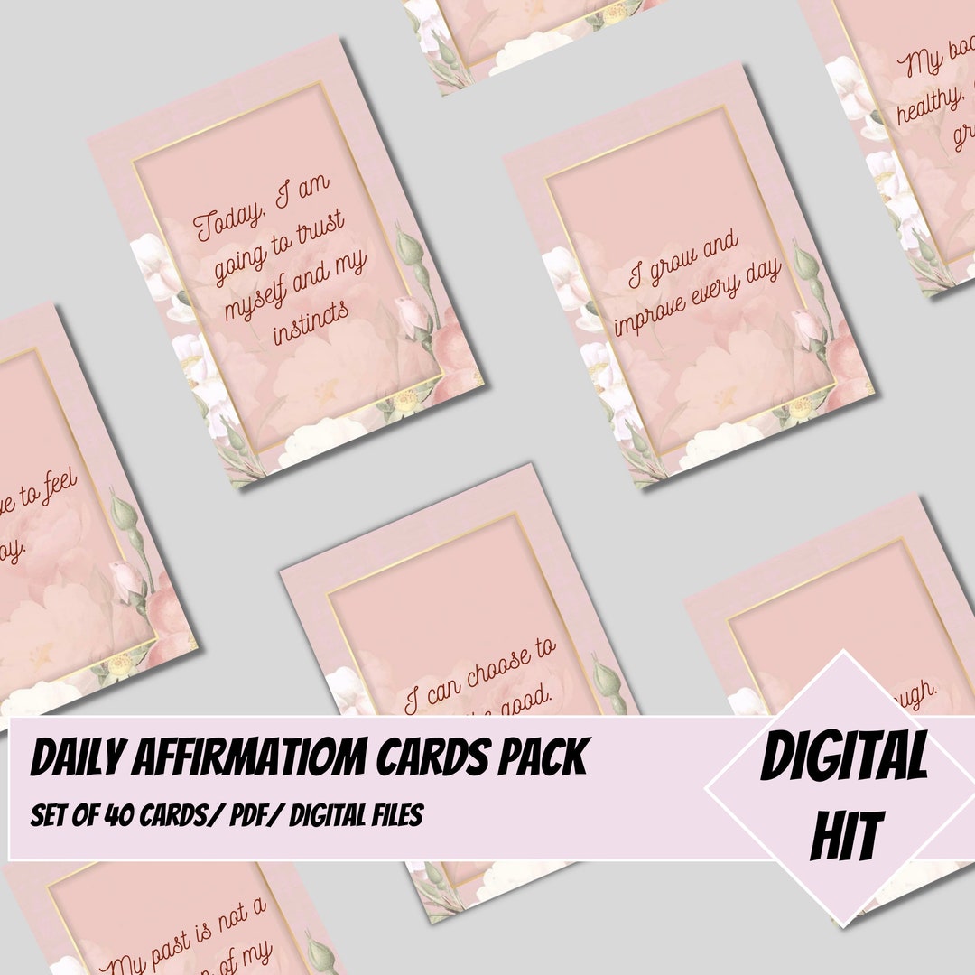 Daily Affirmation Cards 40 Printable Daily Affirmations Digital ...