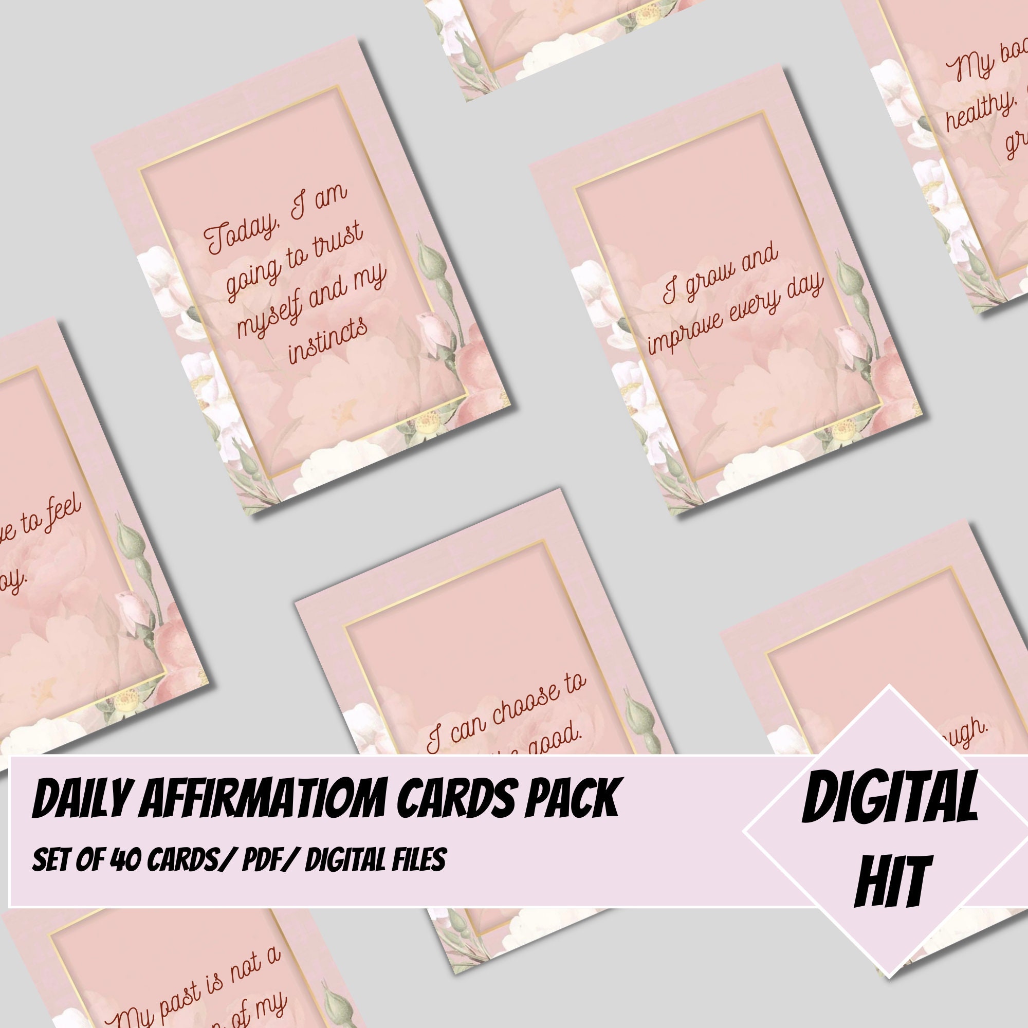 Daily Affirmation Cards 40 Printable Daily Affirmations Digital Daily Affirmation Cards 40 Printable Daily Affirmations Digital