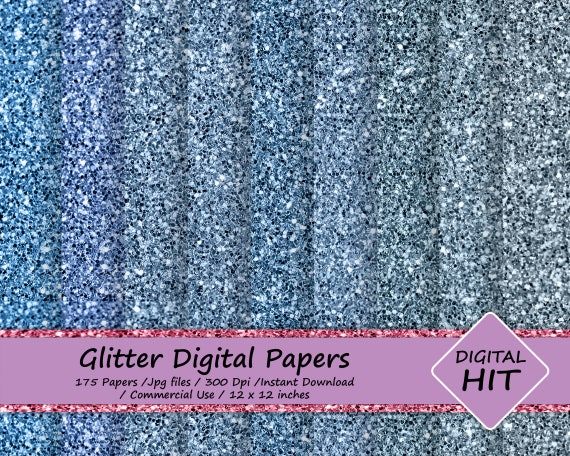 Light Blue Glitter Digital Paper,digital Paper, Contact Paper,glam Digital  Paper, Glitter Background, Digital Paper, Digital Download 