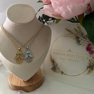 Hamsa Hand Necklace (Large Pendant) | Hand of Fatima | Spiritual & Religious Jewellery | Gift Idea | Necklaces |