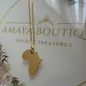 Collier carte de l'Afrique | Carte bijouterie | Bijoux continent |