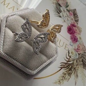 Diamanté Butterfly Ring - Adjustable | Cute jewellery | Butterfly jewellery | Gift idea |