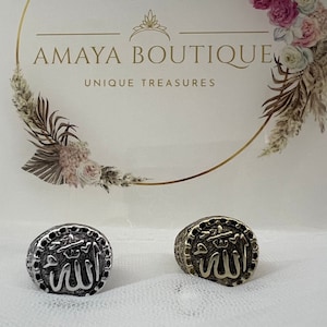 Allah signet statement ring | Islamic gifts | Islamic jewellery | Religious jewellery |