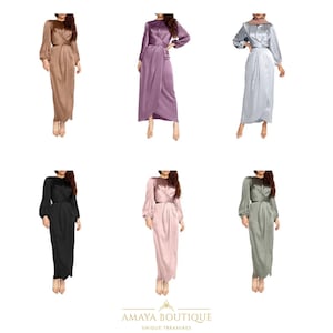 Satin Abaya Dress | Modest Dress | Eid dress ideas | Islamic clothing | Bridesmaid dresses |