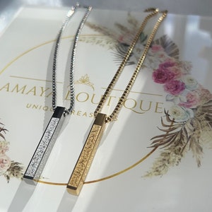 Ayat Al-Kursi 3D bar pendant necklace | Islamic jewellery | Arabic jewellery | Muslim jewellery | Eid gifts