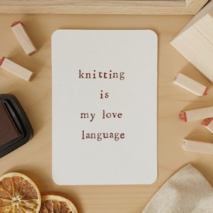 Postcard Knitting is my love language A6 size image 1