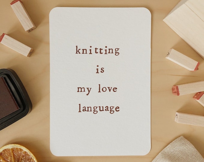 Carte postale "Knitting is my love language" - Format A6