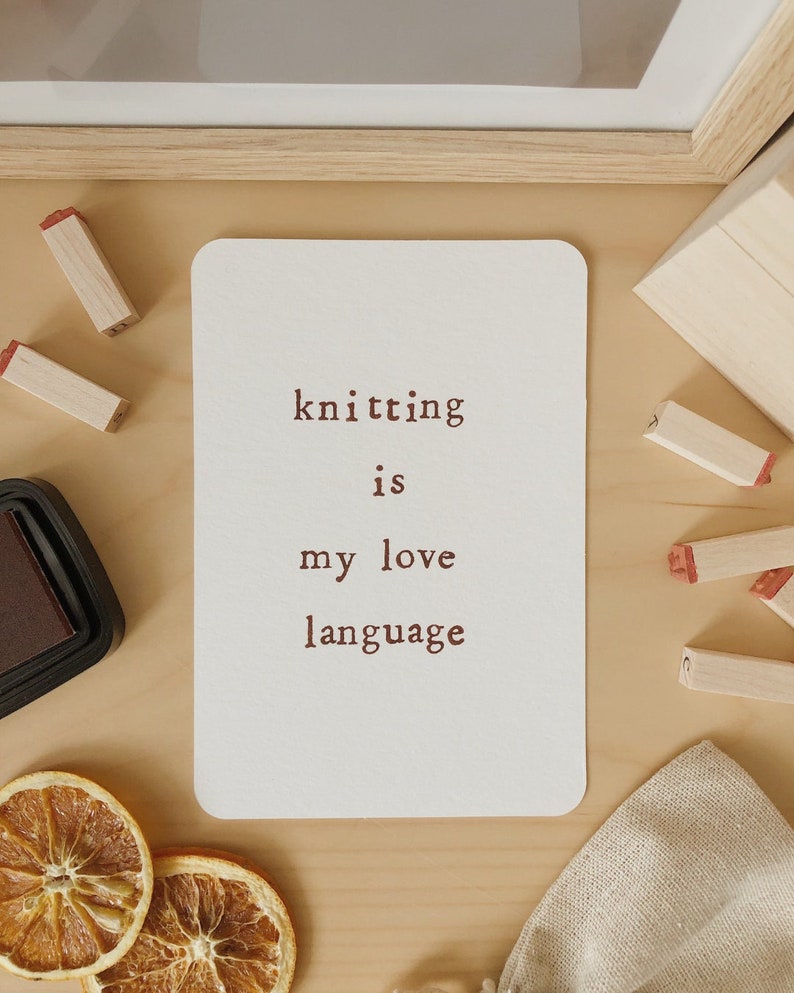 Postcard Knitting is my love language A6 size image 1