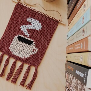 Coffee Cup Banner PDF Chart - DIY Crochet Wall Decor - Crochet Tapestry image 3