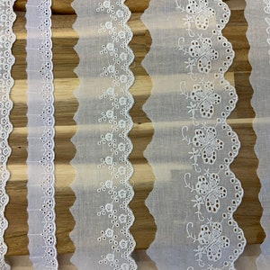 Festonspitze;  100% cotton -hole tip by the meter, high-quality as laundry tip, decoy embroidery border, lace made of cotton