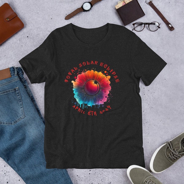 Total Solar Eclipse 2024, April 8th 2024, Astronomy Gift, Eclipse Souvenir, Viewing Outfit, Celestial T-shirt, Eclipse Event, unisex T-shirt