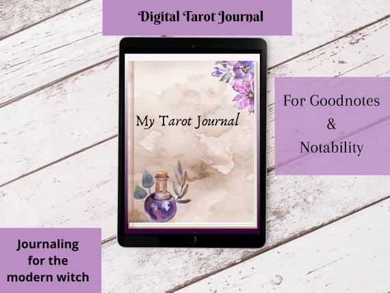 Tarot Goodnotes notebook, Sunday start, Lenormand, Oracle card reading digital journal