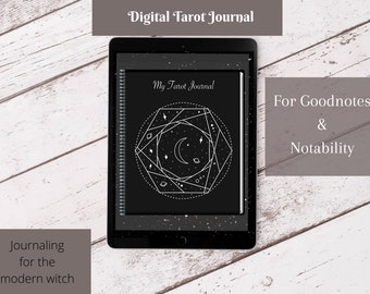 Digital Tarot Sunday Start Goodnotes notebook, Lenormand, Oracle card reading digital journal