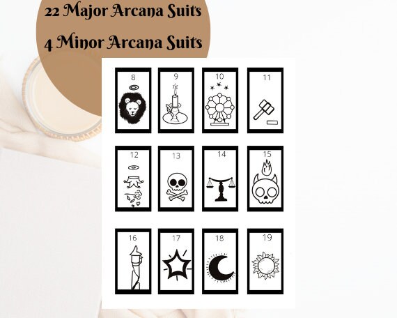 Printable Tarot Stickers, PNG, SVG, Tarot Journal Stickers, Major ...