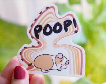 Meerschweinchen Poop Vinyl Aufkleber, Geschenk für Meerschweinchen
