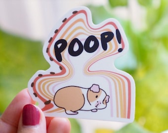 Guinea Pig Sticker Poop Galore, Vinyl, Waterproof, cute gift, birthday gift, rodent sticker, planner sticker, water bottle sticker