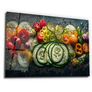 Tempered Glass Wall Art-Panoramic Wall Art-Kitchen Wall Decor-Glass Printing-Extra Large Kitchen Wall Art-Mega Size Kitchen Panoramic Art