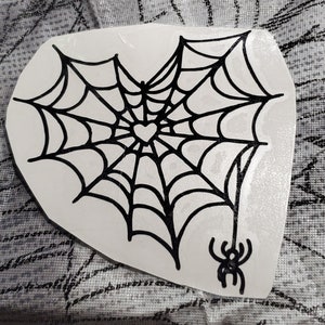 Heart Spiderweb Car Decal, Water Bottle Sticker, Laptop Decal, Laptop Sticker, Bumper Sticker, Goth Decal, Horror Decal, Gothic decal