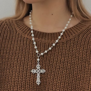 Cross Pearl Necklace