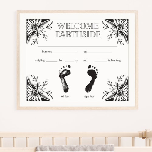 Earthy Keepsake Birth Certificate Printable commemorative Etsy Earthy Keepsake Birth Certificate Printable commemorative Etsy