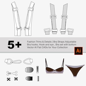 Puede incluir: Un conjunto de herrajes para tirantes de sujetador, que incluye tirantes ajustables, ganchos y ojales. El conjunto también incluye un conjunto de sujetador y braga con un diseño de encaje.