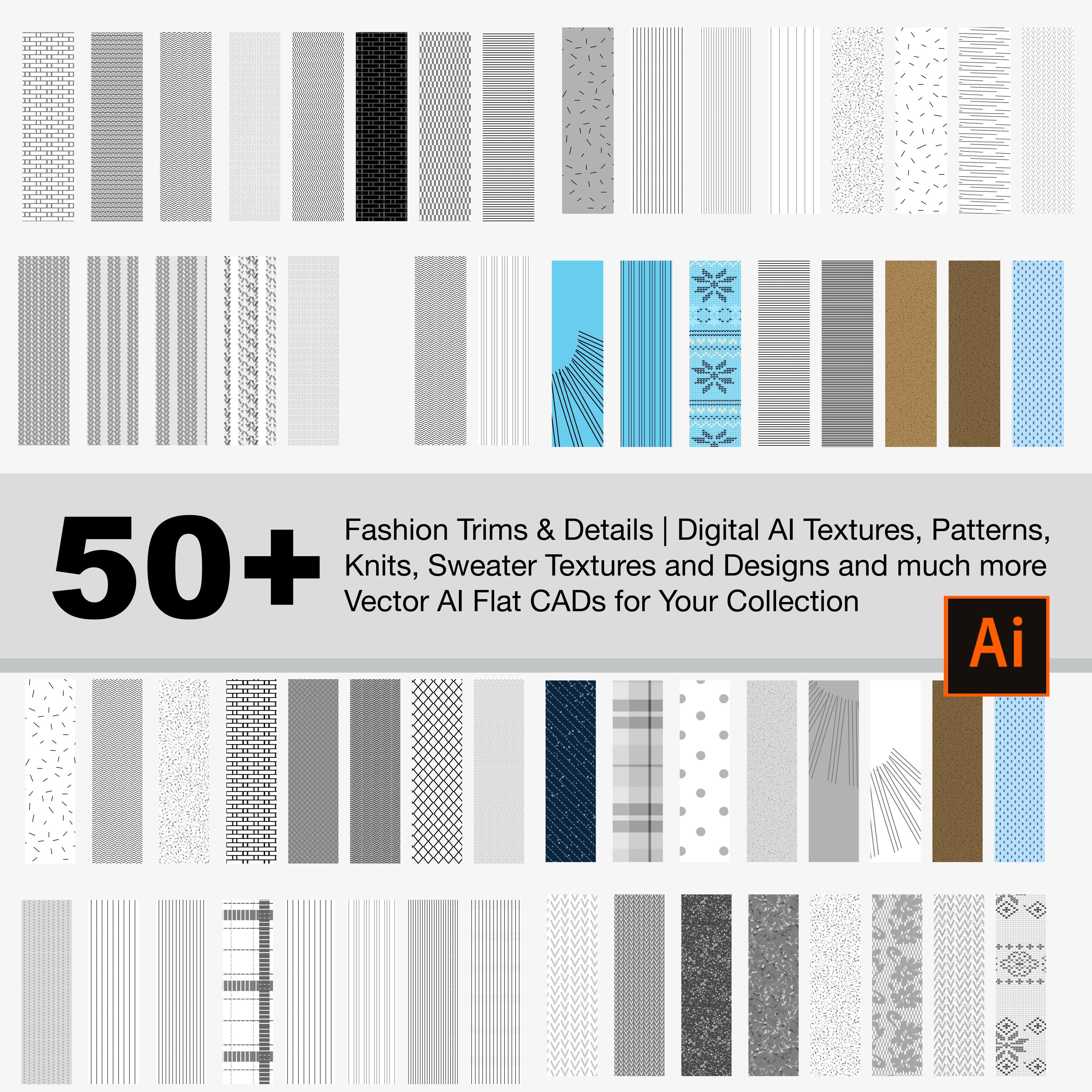 50+ Illustrator Fashion Trims Collection: Patterns and Textures for ...