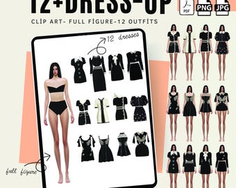 12+ Clipart di bambole da vestire, Clipart di ragazze da vestire, Clipart di bambole di carta, Clipart di vestiti, Clipart di moda, Adesivi di vestiti, Clipart di ragazze alla moda
