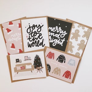 Paquete de tarjetas navideñas / Juego de tarjetas navideñas / Juego de tarjetas de notas / Juego de 6 tarjetas de felicitación / Idea de regalo, Navidad, lindo, moderno, estético