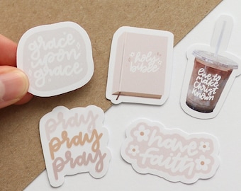 Mini pegatinas cristianas / Idea de regalo: Adhesivos para portátil, cuaderno, pegatinas modernas, cristianismo, Dios es bueno, Biblia, hoja de pegatinas