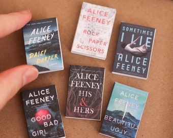Handmade MINI Alice Feeney Books (set of 6 Mini Books) Rock Paper
