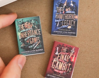 Handgemachte MINI Jennifer Lynn Barnes Bücher (3er Set) Mini Bücher, Fantasy, Miniatur, Bücher, Buch, Hawthorne, Fantasy