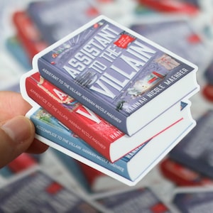 Assistant to the Villain Book Stack Sticker | decal planner water bottle waterproof stickers fantasy romance Hannah Nicole Maehrer romantasy