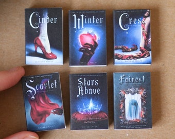 Handmade MINI Cinder Series Books (set of 6 mini books) fantasy books, tiny books booktok, book girl idea, book party, reader, YA books