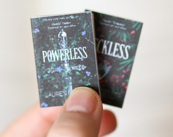 Handmade MINI Powerless Books (set of 2 mini books) fiction books, reckless, Miniature, tiny books, book club gift, lauren roberts