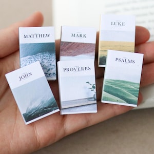 Handmade MINI Christian Books (set of 6 mini books) Miniature tiny book club gift Christian Christianity nonfiction faith