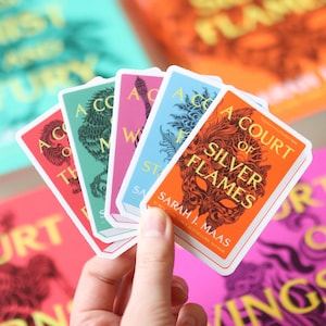 ACOTAR Book Series Stickers (set of 5 stickers) | a court of thorns and roses gift waterproof, reader bookworm aesthetic fantasy sara j maas