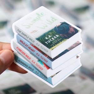 The Simple Wild Book Stack Sticker | gift laptop decal planner water bottle waterproof stickers books bookish romance K.A. Tucker