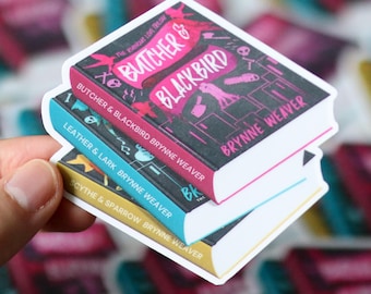 The Ruinous Love Trilogy Book Stack Sticker | gift laptop waterbottle waterproof stickers bookish romance Butcher & Blackbird Brynne Weaver